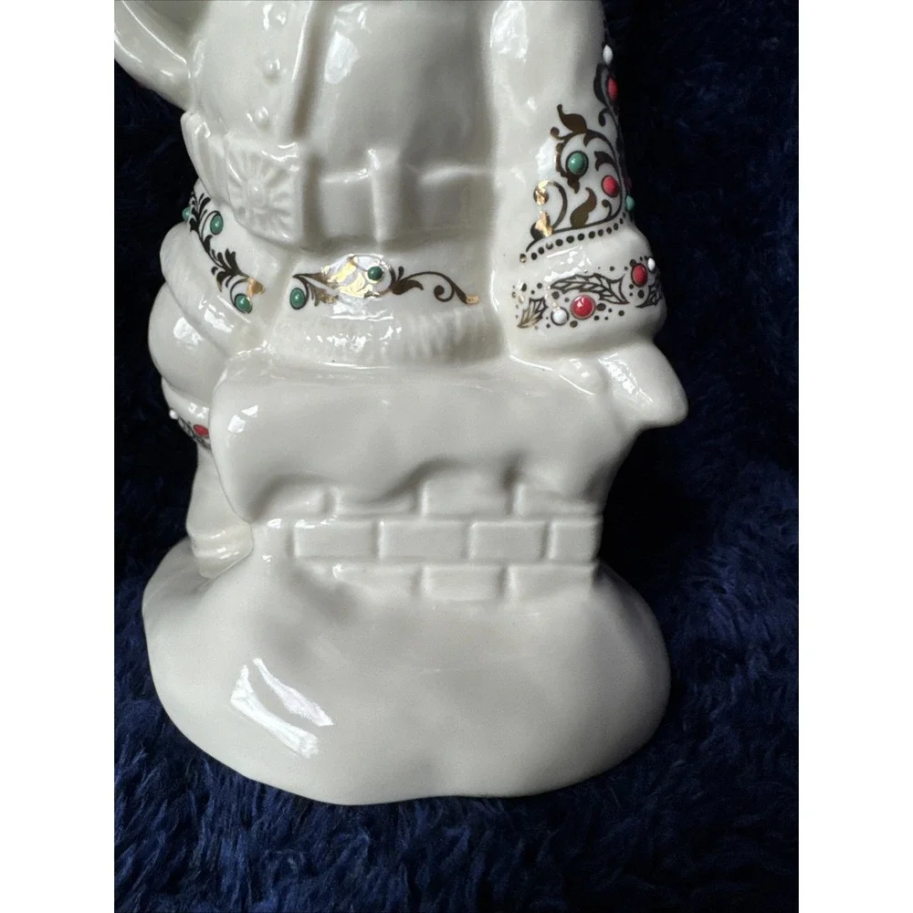 Lenox China Jewels Santa‎ on Chimney Figurine 7